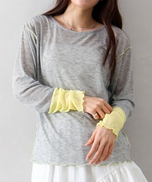 SpRay（スプレイ）の「バイカラーメローロングスリーブトップス（Tシャツ/カットソー）」