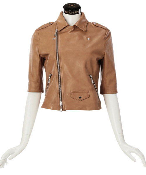 GUILD PRIME（ギルドプライム）の「☆2016S/S GirlsAwardにてシュガーさん着用☆【GUILD PRIME】WOMENS ベージュハーフスリーブライダース（ライダースジャケット・レディース・ベージュ・36/34）」の6枚目の写真