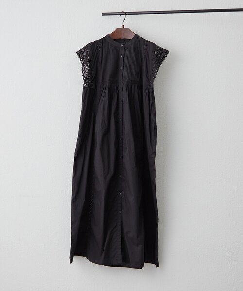 NAO（ナオ）の「【NAO】【India Series】ピンタック袖レース前釦ワンピース（ワンピース・レディース・ブラック/カーキ/ネイビー/アイボリー・FREE）」の3枚目の写真