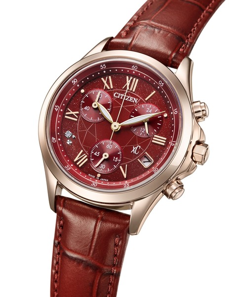 XC（クロスシー）の「xC クロスシー basic collection 光発電エコ・ドライブ クロノグラフ 限定モデル FB1405-15W（アナログ腕時計・レディース・レッド・FREE）」の5枚目の写真