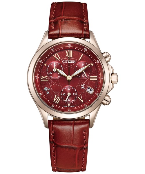 XC（クロスシー）の「xC クロスシー basic collection 光発電エコ・ドライブ クロノグラフ 限定モデル FB1405-15W（アナログ腕時計・レディース・レッド・FREE）」の6枚目の写真