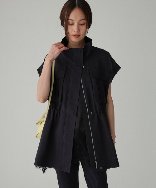 BABYLONE（バビロン）の「【多機能素材】リネンライクミリタリージレ（ベスト・レディース・チャコール/ベージュ・フリー）」の4枚目の写真