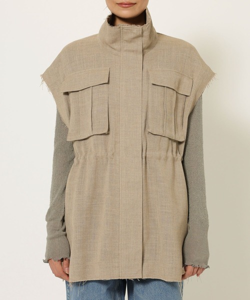 BABYLONE（バビロン）の「【多機能素材】リネンライクミリタリージレ（ベスト・レディース・チャコール/ベージュ・フリー）」の19枚目の写真