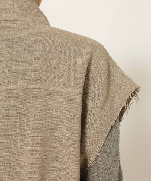 BABYLONE（バビロン）の「【多機能素材】リネンライクミリタリージレ（ベスト・レディース・チャコール/ベージュ・フリー）」の22枚目の写真