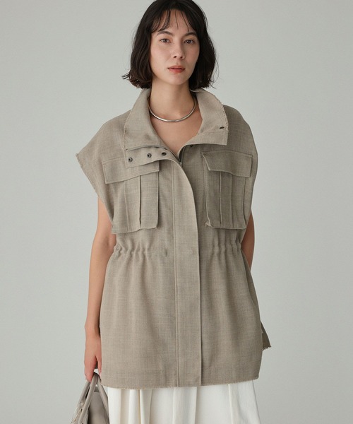 BABYLONE（バビロン）の「【多機能素材】リネンライクミリタリージレ（ベスト・レディース・チャコール/ベージュ・フリー）」の11枚目の写真