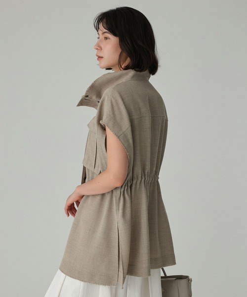BABYLONE（バビロン）の「【多機能素材】リネンライクミリタリージレ（ベスト・レディース・チャコール/ベージュ・フリー）」の12枚目の写真