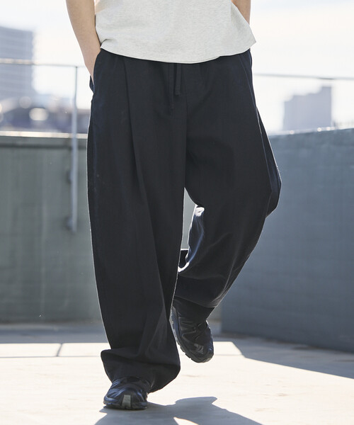 【希少】Y's ワイズ ルーズ ガウチョ パンツ ブラック黒 L イージーパンツ WOOL GABARDINE ELASTIC WAIST/HEM PANTS(XS Black): Y's｜THE SHOP