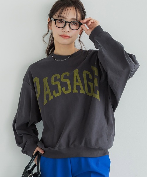 coca(coca)(コカ)の「T-スウェットロゴビッグシルエット(Tシャツ/カットソー・レディース・オートミール/チャコール/ライトグレー/ライトグリーン・M/L/S)」の1枚目の写真