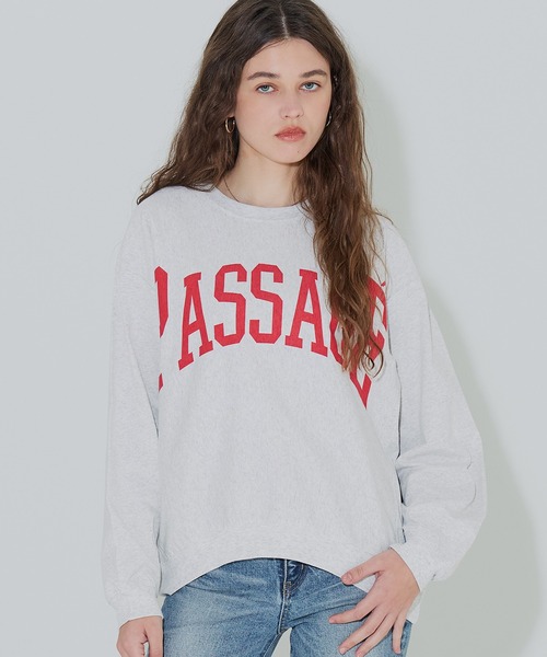 coca(coca)(コカ)の「T-スウェットロゴビッグシルエット(Tシャツ/カットソー・レディース・オートミール/チャコール/ライトグレー/ライトグリーン・M/L/S)」の2枚目の写真