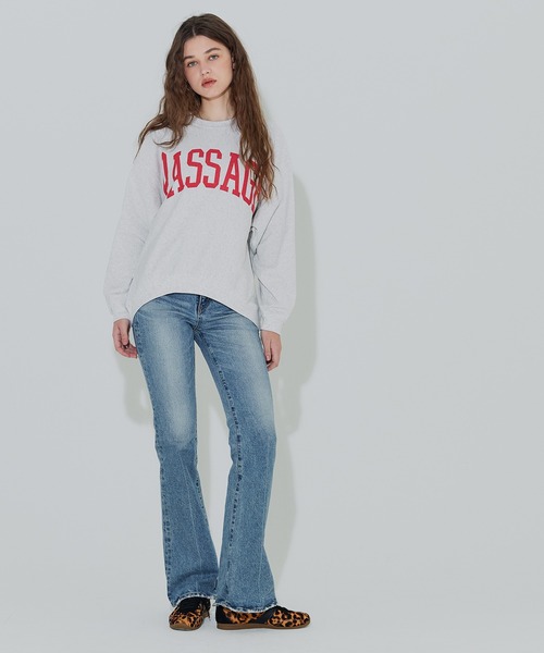 coca(coca)(コカ)の「T-スウェットロゴビッグシルエット(Tシャツ/カットソー・レディース・オートミール/チャコール/ライトグレー/ライトグリーン・M/L/S)」の6枚目の写真