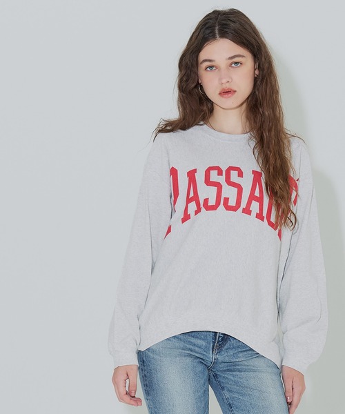 coca(coca)(コカ)の「T-スウェットロゴビッグシルエット(Tシャツ/カットソー・レディース・オートミール/チャコール/ライトグレー/ライトグリーン・M/L/S)」の9枚目の写真