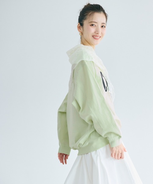 coca(coca)(コカ)の「T-スウェットロゴビッグシルエット(Tシャツ/カットソー・レディース・オートミール/チャコール/ライトグレー/ライトグリーン・M/L/S)」の16枚目の写真