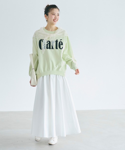 coca(coca)(コカ)の「T-スウェットロゴビッグシルエット(Tシャツ/カットソー・レディース・オートミール/チャコール/ライトグレー/ライトグリーン・M/L/S)」の17枚目の写真