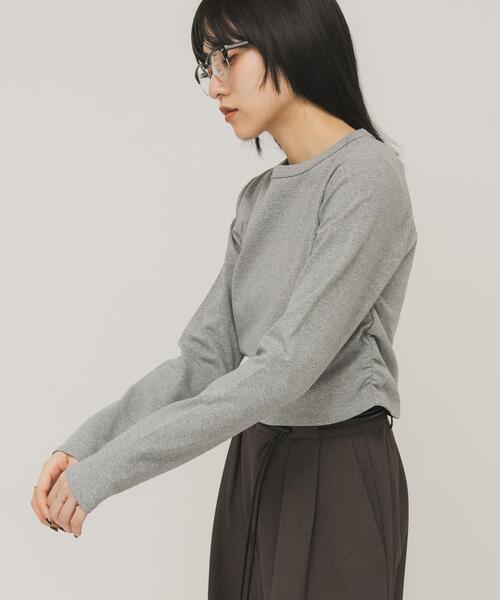 KBF（ケイビーエフ）の「クロップドロンTEE（Tシャツ/カットソー・レディース・グレー系その他/カーキ/オフホワイト・ONE）」の2枚目の写真