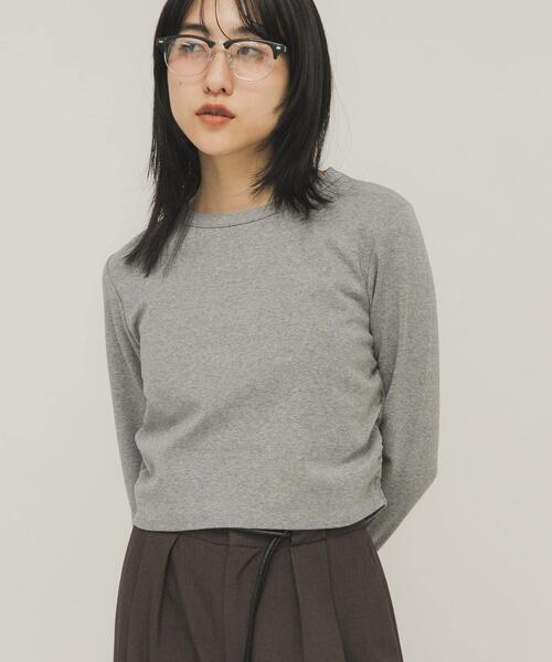 KBF（ケイビーエフ）の「クロップドロンTEE（Tシャツ/カットソー・レディース・グレー系その他/カーキ/オフホワイト・ONE）」の8枚目の写真