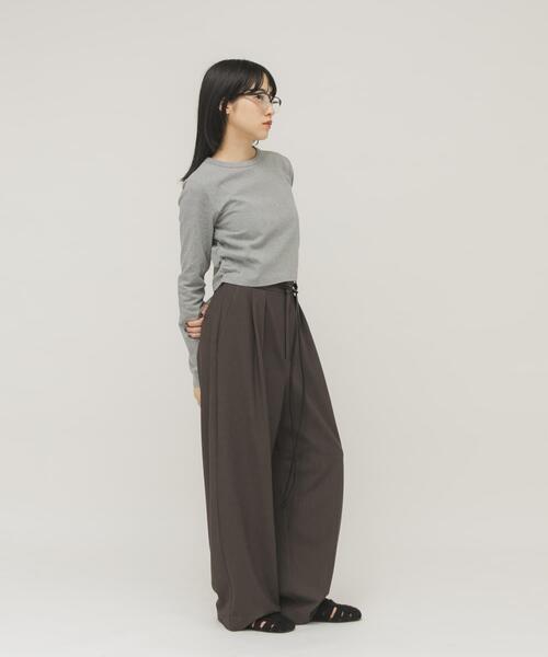 KBF（ケイビーエフ）の「クロップドロンTEE（Tシャツ/カットソー・レディース・グレー系その他/カーキ/オフホワイト・ONE）」の12枚目の写真