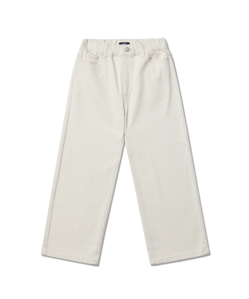 MUSINSA STANDARD KIDS（ムシンサスタンダードキッズ）の「ワイドデニムパンツ[クリーム]（デニムパンツ・レディース・その他・150/160/140/130/120/110/100）」の4枚目の写真