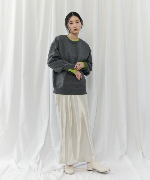 CIEL'AIR（シエルエアー）の「BI COLOR 2WAY KNIT（ﾊﾞｲｶﾗｰ2wayﾆｯﾄ）（ニット/セーター・レディース・チャコールグレー/ベージュ・FREE）」の11枚目の写真