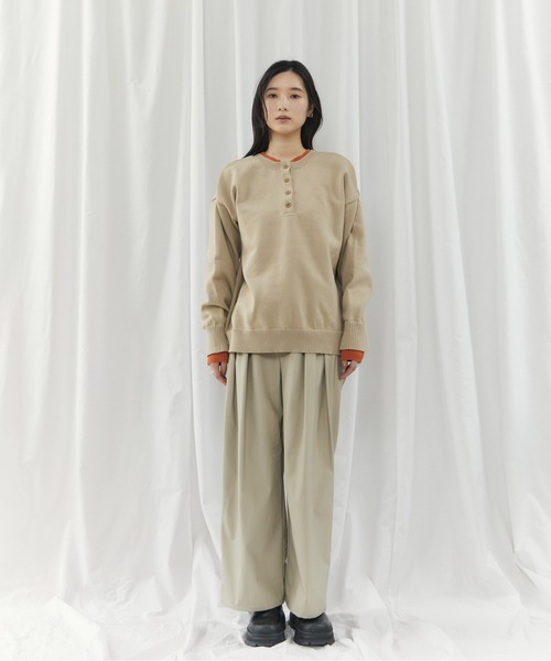CIEL'AIR（シエルエアー）の「BI COLOR 2WAY KNIT（ﾊﾞｲｶﾗｰ2wayﾆｯﾄ）（ニット/セーター・レディース・チャコールグレー/ベージュ・FREE）」の19枚目の写真