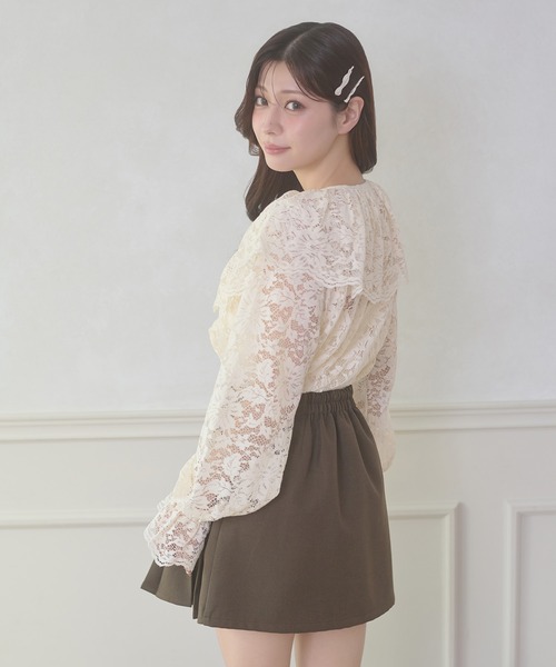 Ambre Neige（アンブルネージュ）の「raffle lace blouse / ラッフルレースブラウス（シャツ/ブラウス・レディース・アイボリー/ブラック・FREE）」の7枚目の写真