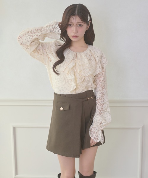Ambre Neige（アンブルネージュ）の「raffle lace blouse / ラッフルレースブラウス（シャツ/ブラウス・レディース・アイボリー/ブラック・FREE）」の6枚目の写真