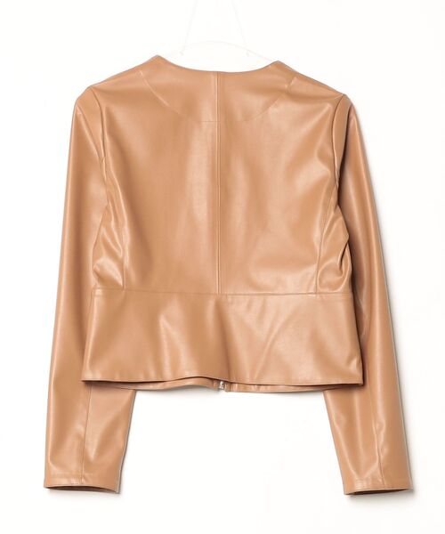 DOUBLE STANDARD CLOTHING（ダブルスタンダードクロージング）の「フェイクレザージャケット（ノーカラージャケット・レディース・ホワイト/ブラウン・36/38）」の13枚目の写真
