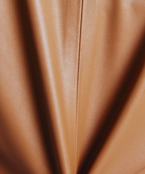 DOUBLE STANDARD CLOTHING（ダブルスタンダードクロージング）の「フェイクレザージャケット（ノーカラージャケット・レディース・ホワイト/ブラウン・36/38）」の10枚目の写真