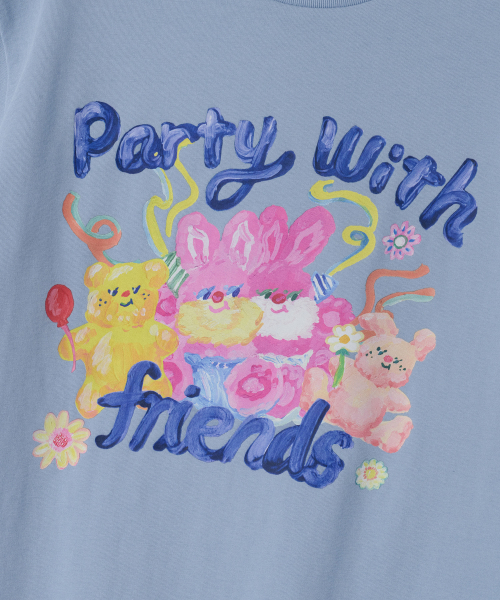 MUSINSA STANDARD KIDS（ムシンサスタンダードキッズ）の「フレンズリラックスドTシャツ[ブルーグレー]（Tシャツ/カットソー・レディース・その他・100/140/160/150/130/110/120）」の6枚目の写真