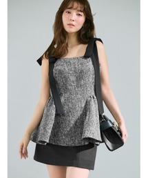 FRAY I.D | 【WEB限定】リボンペプラムトップス／ウォッシャブル(Tシャツ/カットソー)