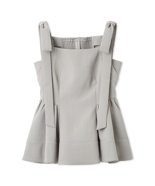 FRAY I.D（フレイアイディー）の「【WEB限定】リボンペプラムトップス／ウォッシャブル（Tシャツ/カットソー・レディース・アイボリー/マルチ/グレー・1/0）」の12枚目の写真