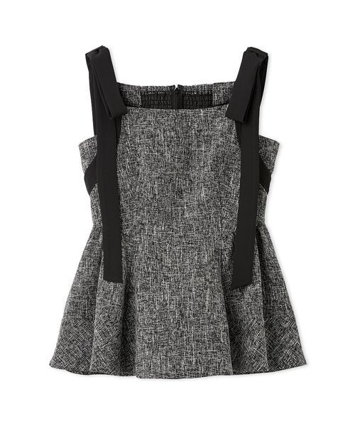 FRAY I.D（フレイアイディー）の「【WEB限定】リボンペプラムトップス／ウォッシャブル（Tシャツ/カットソー・レディース・アイボリー/マルチ/グレー・1/0）」の13枚目の写真