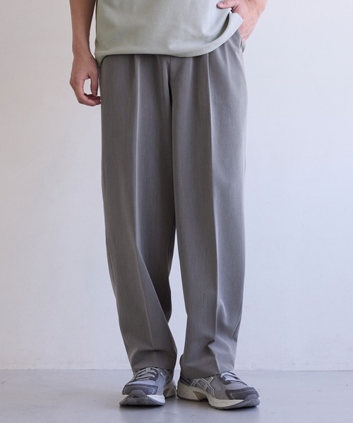 coca（coca）（コカ）の「梳毛ライクスラックスパンツ（スラックス・メンズ・ブラック/グレー・XL/M/L）」の2枚目の写真