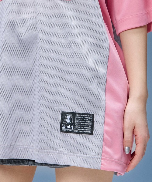 X-girl（エックスガール）の「FACE LABEL FOOTBALL TEE DRESS（ワンピース・レディース・ブラック/ブラウン/ピンク・S/M）」の6枚目の写真