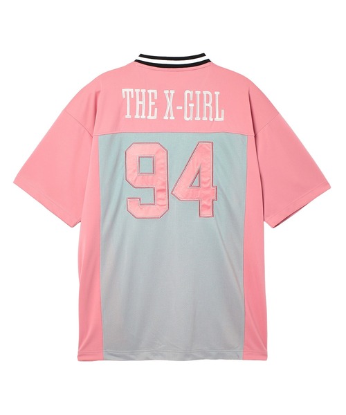 X-girl（エックスガール）の「FACE LABEL FOOTBALL TEE DRESS（ワンピース・レディース・ブラック/ブラウン/ピンク・S/M）」の17枚目の写真