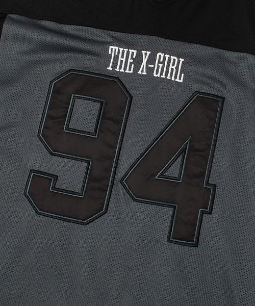 X-girl（エックスガール）の「FACE LABEL FOOTBALL TEE DRESS（ワンピース・レディース・ブラック/ブラウン/ピンク・S/M）」の21枚目の写真