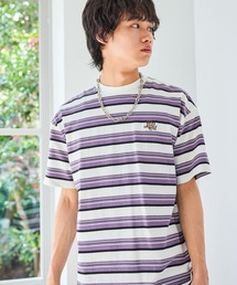 PBLIM（ページボーイリム）の「《UNISEX》マルチボーダーT ワンポイントロゴ / 刺繍（Tシャツ/カットソー）」