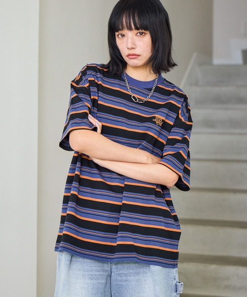 PBLIM(ページボーイリム)の「《UNISEX》マルチボーダーT ワンポイントロゴ / 刺繍(Tシャツ/カットソー・レディース・ブラック系その他/ブラウン系その他/ホワイト系その他・MEDIUM/LARGE)」の10枚目の写真