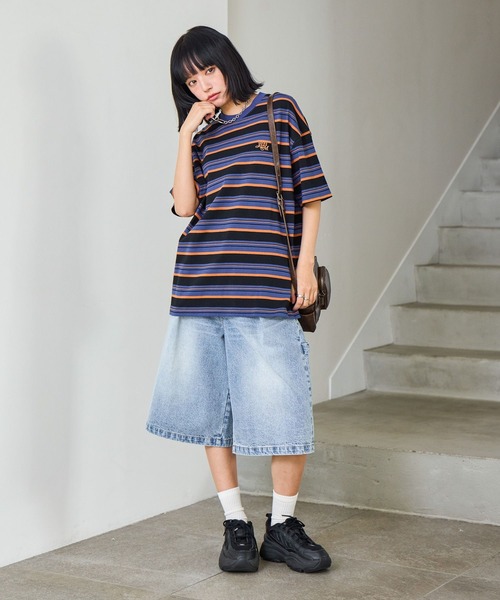 PBLIM(ページボーイリム)の「《UNISEX》マルチボーダーT ワンポイントロゴ / 刺繍(Tシャツ/カットソー・レディース・ブラック系その他/ブラウン系その他/ホワイト系その他・MEDIUM/LARGE)」の15枚目の写真