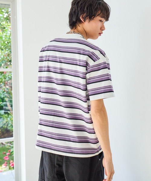 PBLIM(ページボーイリム)の「《UNISEX》マルチボーダーT ワンポイントロゴ / 刺繍(Tシャツ/カットソー・レディース・ブラック系その他/ブラウン系その他/ホワイト系その他・MEDIUM/LARGE)」の6枚目の写真