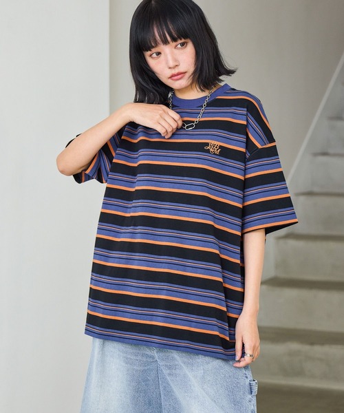 PBLIM(ページボーイリム)の「《UNISEX》マルチボーダーT ワンポイントロゴ / 刺繍(Tシャツ/カットソー・レディース・ブラック系その他/ブラウン系その他/ホワイト系その他・MEDIUM/LARGE)」の13枚目の写真