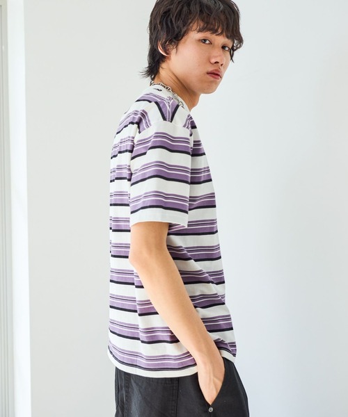 PBLIM(ページボーイリム)の「《UNISEX》マルチボーダーT ワンポイントロゴ / 刺繍(Tシャツ/カットソー・レディース・ブラック系その他/ブラウン系その他/ホワイト系その他・MEDIUM/LARGE)」の5枚目の写真