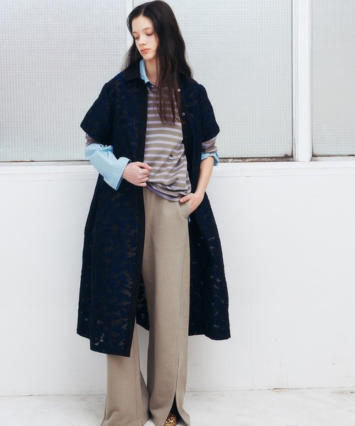 LE CIEL BLEU（ルシェルブルー）の「シアージャカードドレス / Sheer Jacquard Dress（ワンピース・レディース・グレー/ブラック/ライトブルー/ネイビー・36）」の4枚目の写真