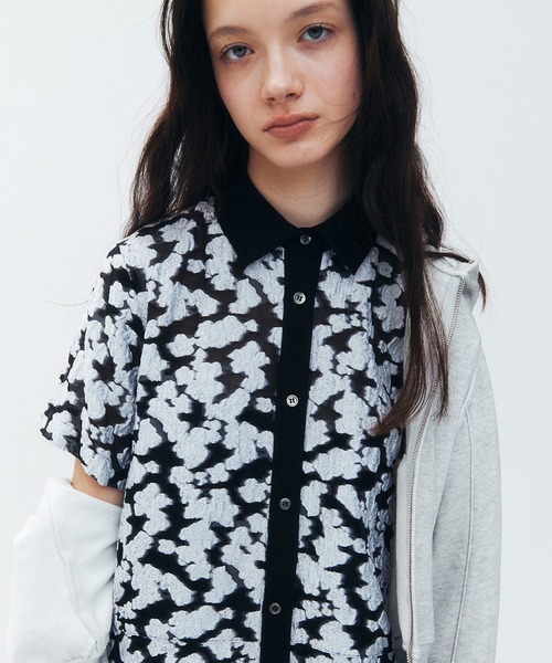 LE CIEL BLEU（ルシェルブルー）の「シアージャカードドレス / Sheer Jacquard Dress（ワンピース・レディース・グレー/ブラック/ライトブルー/ネイビー・36）」の14枚目の写真