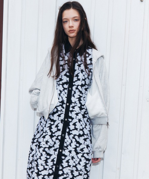 LE CIEL BLEU（ルシェルブルー）の「シアージャカードドレス / Sheer Jacquard Dress（ワンピース・レディース・グレー/ブラック/ライトブルー/ネイビー・36）」の12枚目の写真