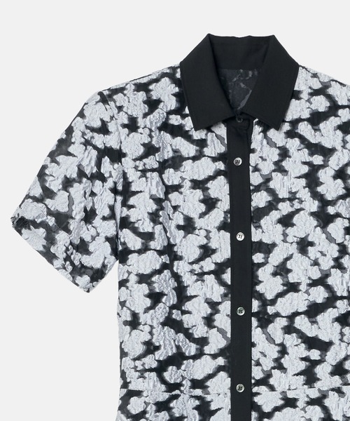 LE CIEL BLEU（ルシェルブルー）の「シアージャカードドレス / Sheer Jacquard Dress（ワンピース・レディース・グレー/ブラック/ライトブルー/ネイビー・36）」の20枚目の写真