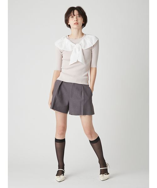 LILY BROWN（リリーブラウン）の「バルーンボウタイドッキングニット（ニット/セーター・レディース・ライトベージュ・F）」の9枚目の写真