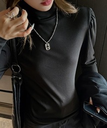 毎日にちょうどいい、きれいめベーシックモックネックシャーリングトップス ボリュームハイネック レイヤード ジャケットスタイル インナー 重ね着 フィット 伸縮性 オフィスカジュアル 春服 トップス キレイめ デイリー