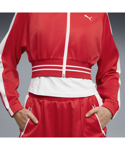 PUMA（プーマ）の「PUMA プーマ ウィメンズ T7 ピケ リラックスド クロップド トラックジャケッ（ジャージ・レディース・ブラック/レッド・X-LARGE/LARGE/MEDIUM/SMALL）」の9枚目の写真