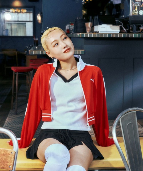 PUMA プーマ ウィメンズ T7 ピケ リラックスド クロップド トラック
