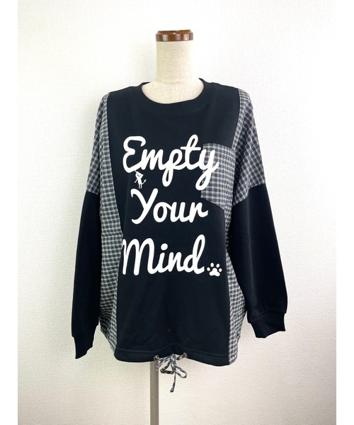 Rydia（リディア）の「異素材切り替えプルオーバー（Tシャツ/カットソー・レディース・ブラック/アイボリー/トップグレー・M）」の12枚目の写真